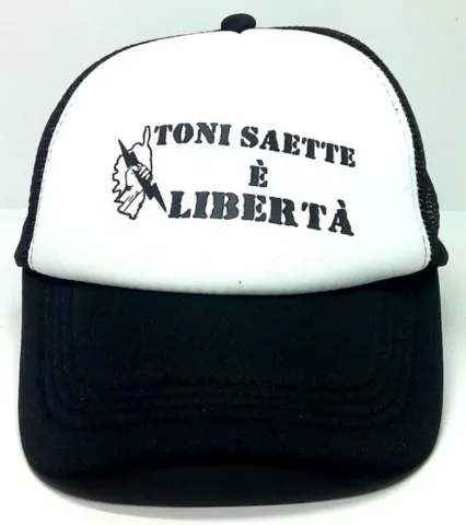 Casquette blanche et noire "Toni,Saete è Libertà "